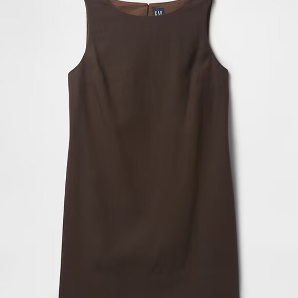 Linen-Blend Mini Shift Dress | Terra Brown | Size S | NWT | GAP - Picture 3 of 5
